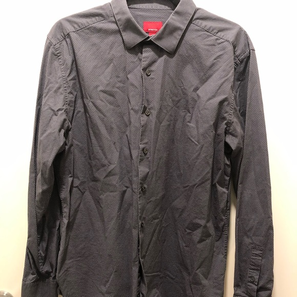 Men’s Grey and White Dot Dress Shirt - Picture 1 of 4